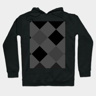 Black and grey checked textured pattern Hoodie